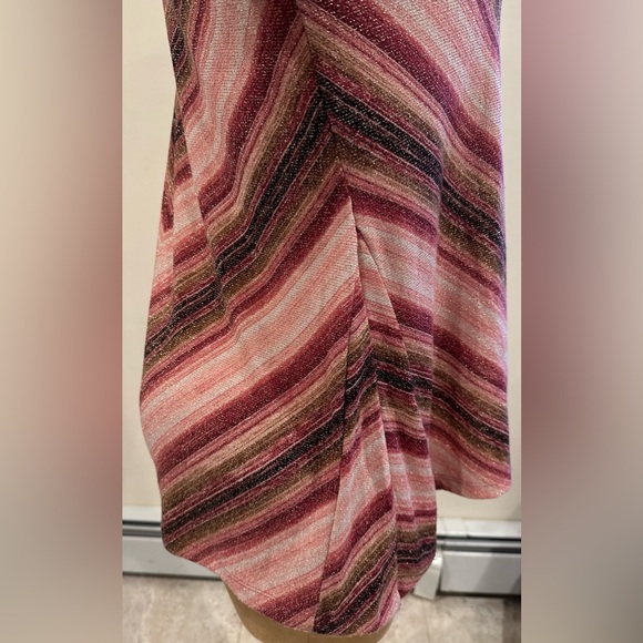 JM Collection Metallic Red Pink Browns Gold Zig Zag Lines. Gold Jewel . Sz M. - Picture 6 of 14